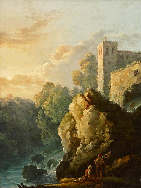 Castle and Waterfall - Click Image to Close