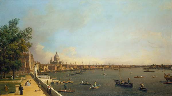 London The Thames from Somerset House Terrace towards the City - Click Image to Close