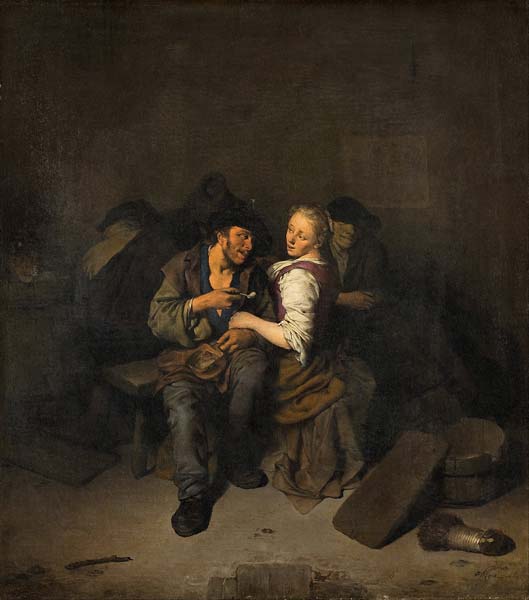 Young Couple in a Tavern - Click Image to Close