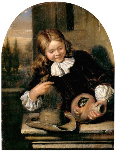 Boy with a Flagon and a Bird's Nest - Click Image to Close