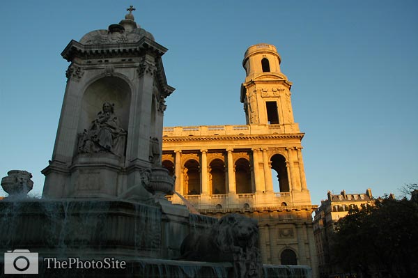 St Sulpice and fountain, Paris - Click Image to Close