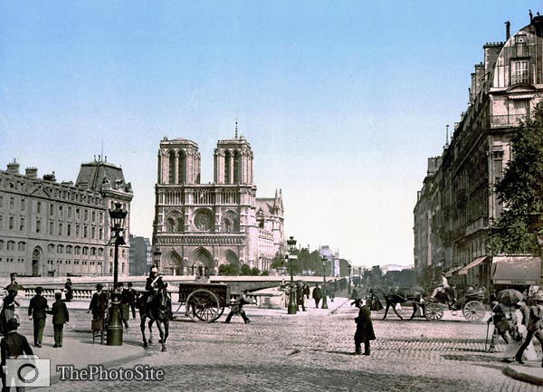 Notre Dame and St. Michael Bridge, Paris France - Click Image to Close