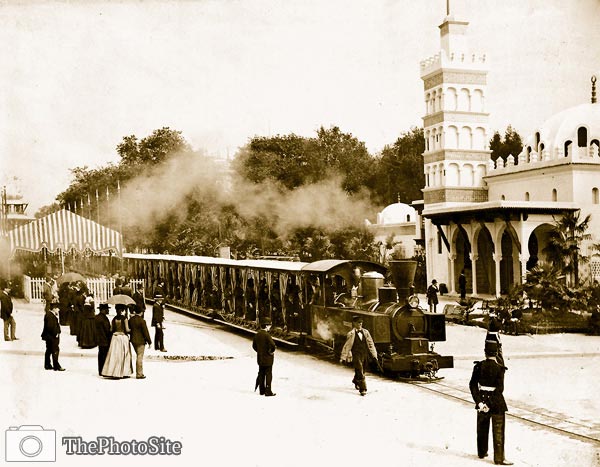 Railroad train at the Paris Exposition, 1889 - Click Image to Close