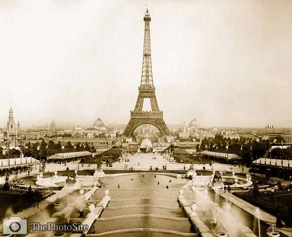 Eiffel Tower and exposition buildings on the Champ de Mars Paris - Click Image to Close
