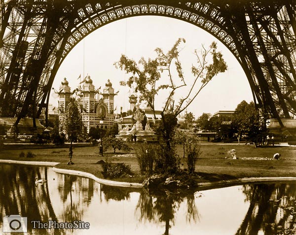 Pavilion of Bolivia, seen through the base of the Eiffel Tower, - Click Image to Close