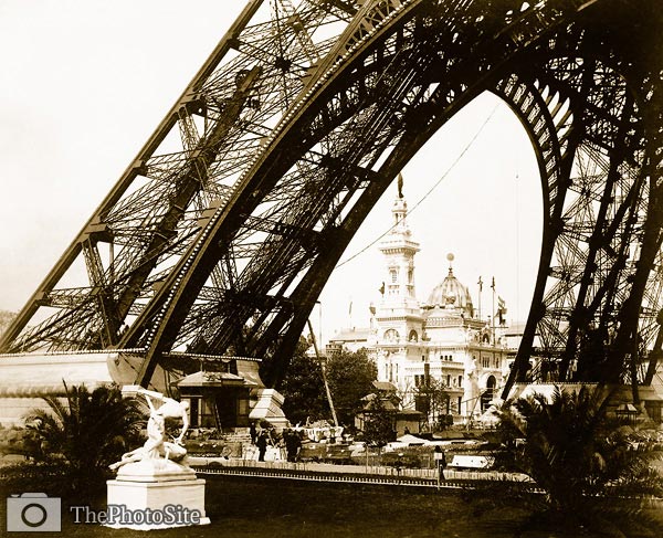 Pavilion of Brazil, seen through base of the Eiffel Tower, Paris - Click Image to Close