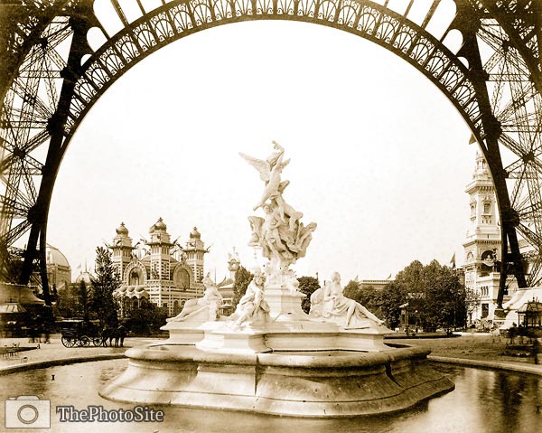 Fountain St. Vidal, Eiffel Tower, Paris Exposition, 1889 - Click Image to Close