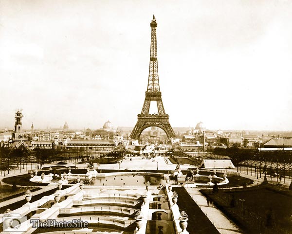 Eiffel Tower as seen from the Trocadero Palace, Paris Exposition - Click Image to Close