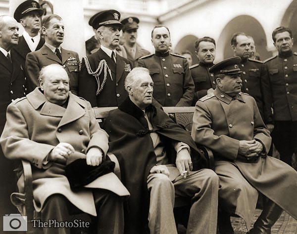Winston Churchill, Franklin Roosevelt, Marshal Joseph Stalin - Click Image to Close