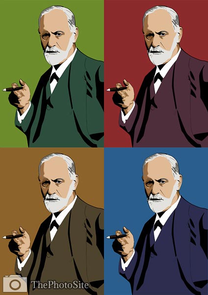 Psychologist Sigmund Freud Pop Art - Click Image to Close