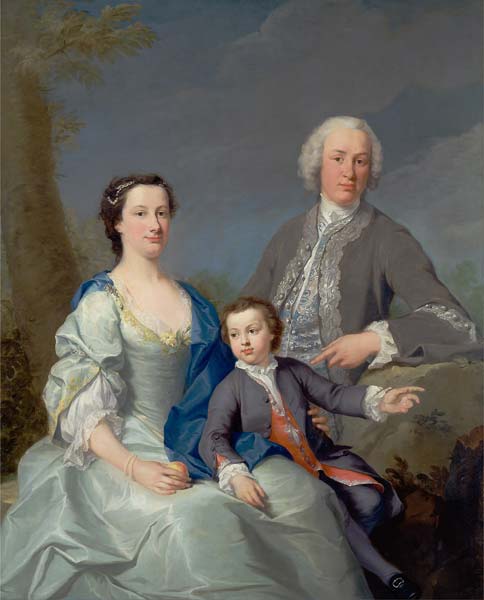 Sir Robert and Lady Smyth with Their Son, Hervey - Click Image to Close