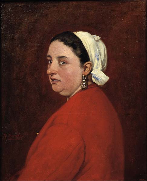 Portrait of Senyora Anita with Red Dress - Click Image to Close