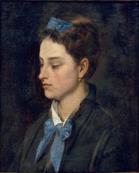 Portrait of Teresita Wearing Blue Bows - Click Image to Close