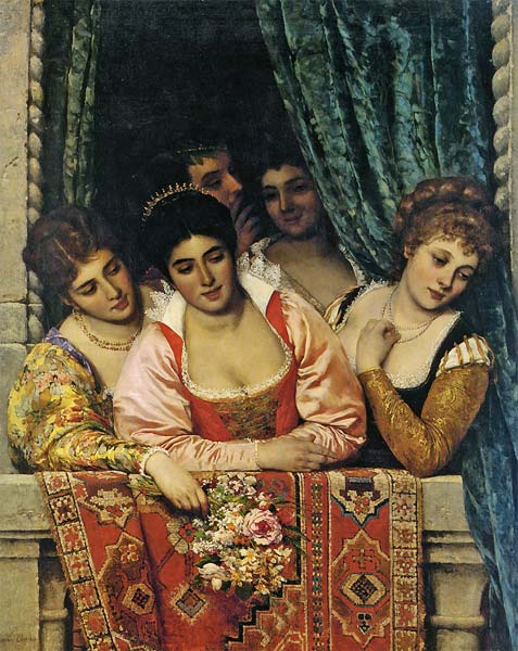 Venetian Ladies on A Balcony - Click Image to Close