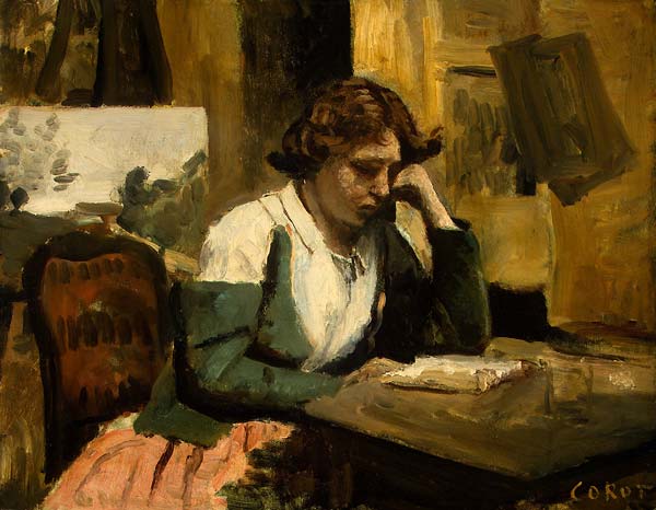 Young girl reading - Click Image to Close