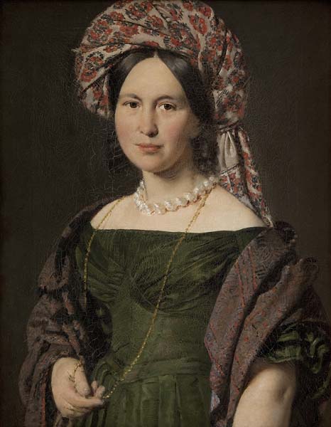 Lorenzen, kunstnerens hustru med turban - Click Image to Close