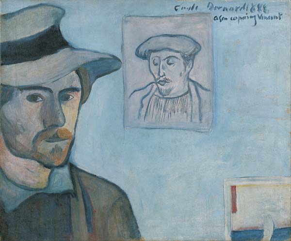 Self portrait with portrait of Gauguin - Click Image to Close