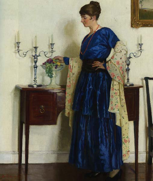 Woman By The Sideboard Portrait of The Artists Wife Gertrude - Click Image to Close