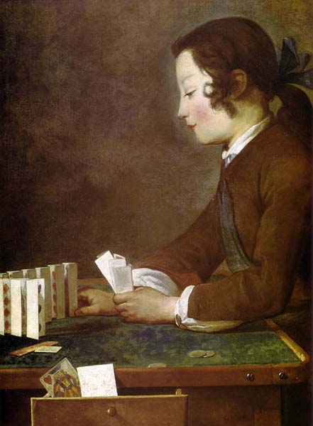 Boy Playing with Cards - Click Image to Close