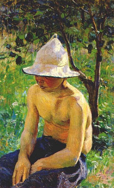 Boy in the garden - Click Image to Close