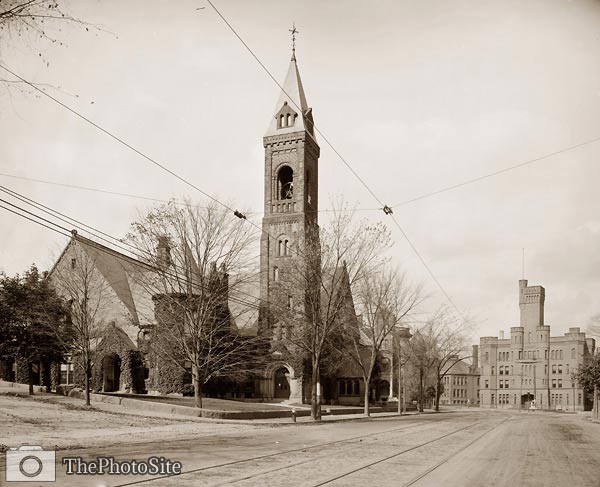 Central Church and Armory, Worcester Massachusetts 1906 - Click Image to Close