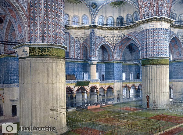 Mosque Interior, Sultan Ahmet Istanbul, Turkey - Click Image to Close