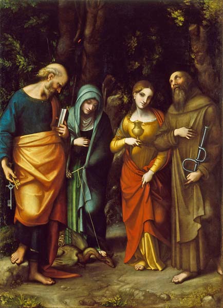 Saints Peter, Martha, Mary Magdalen, and Leonard - Click Image to Close