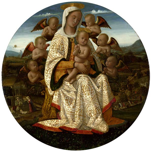 Virgin and child with cherubim - Click Image to Close