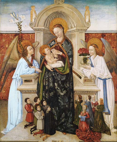 Virgin and Child, Angels and Family of Donors - Click Image to Close