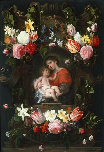 Garland of Flowers with Madonna and Child - Click Image to Close