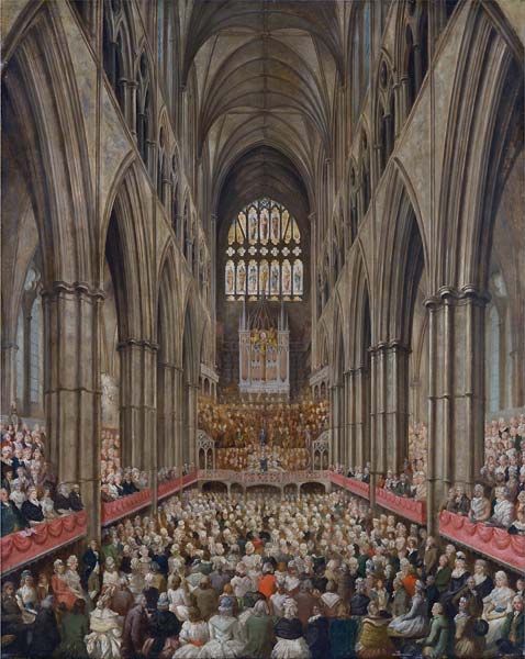 Interior View of Westminster Abbey on the Commemoration of Hande - Click Image to Close