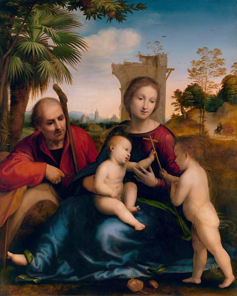 The Rest on the Flight into Egypt with St. John the Baptist (ca. - Click Image to Close