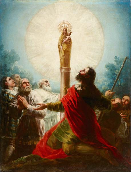 El apostol Santiago y sus discipulos adorando a la Virgen del Pi - Click Image to Close