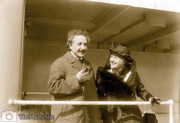 Albert Einstein with his Wife - Click Image to Close