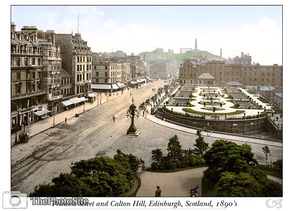 Princes Street and Calton Hill, Edinburgh, Scotland - Click Image to Close