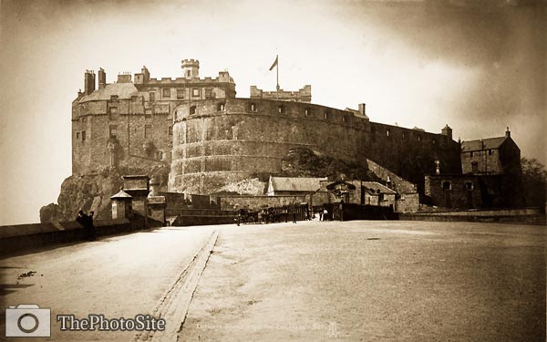 Edinburgh Castle from the Esplanade Victorian Britain - Click Image to Close