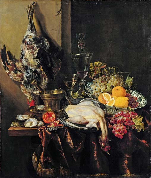 Pronkstillleven with Fruit and Fowl - Click Image to Close