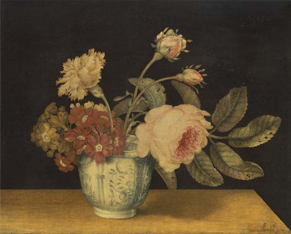 Flowers in a Delft Jar - Click Image to Close