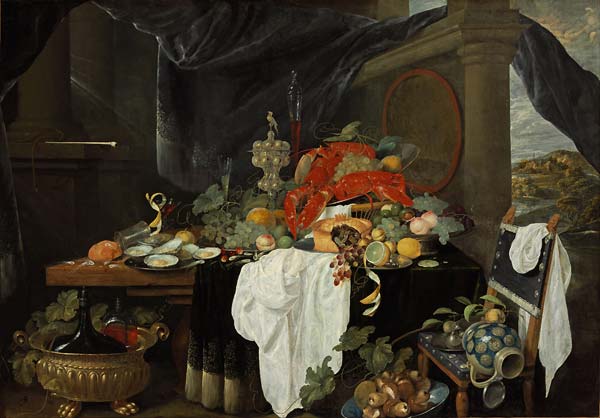 A Pronk Still Life with Fruit, Oyters, and Lobsters - Click Image to Close