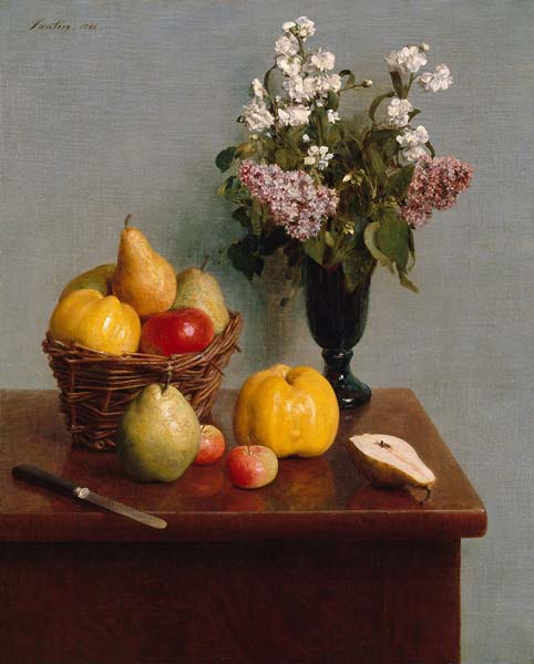 Still life with flowers and fruit - Click Image to Close
