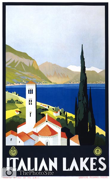 Italian Lakes, Tourist Poster, 1930 - Click Image to Close