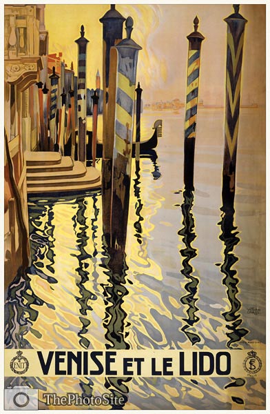 Venise et le Lido. Venice Italy Poster 1920 - Click Image to Close
