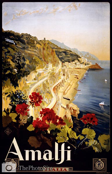 Amalfi Italy vintage travel poster - Click Image to Close