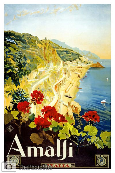 Amalfi Italy old travel poster - Click Image to Close