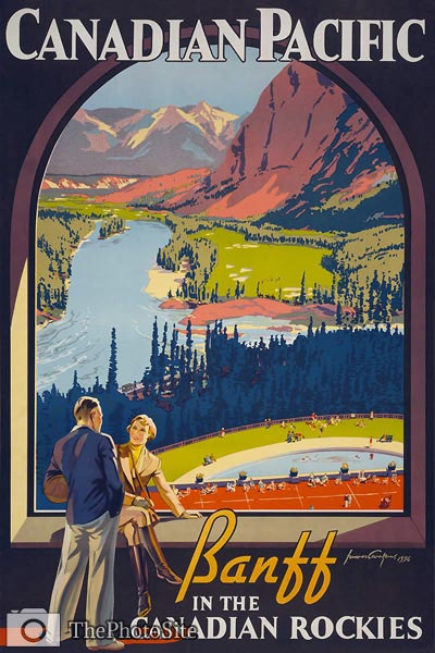 Banff in the Canadian Rockies Vintage Tourist Poster - Click Image to Close