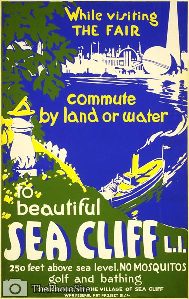 Beautiful Sea Cliff, Long Island WPA poster 1939 - Click Image to Close
