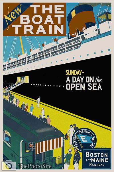 Boston and Maine Railway Vintage Travel Poster - Click Image to Close
