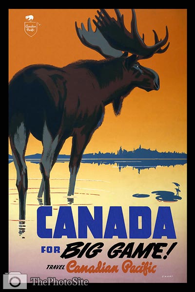 Canada for Big Game Travel Canadian Pacific Poster. - Click Image to Close