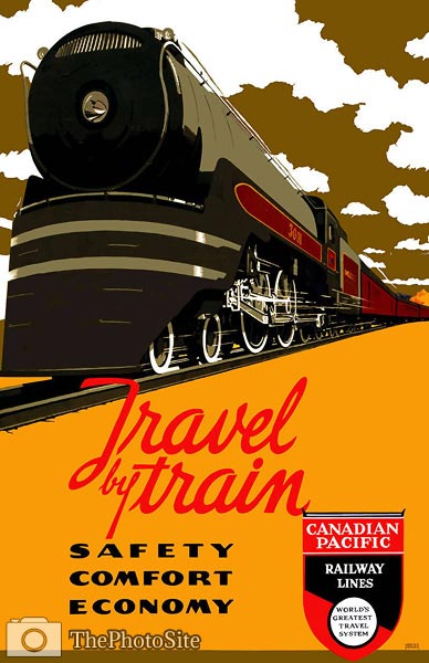 Canadian Pacific Railway Lines Vintage Travel Poster - Click Image to Close