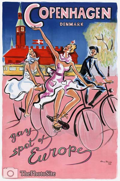 Copenhagen gay spot of europe vintage travel poster - Click Image to Close